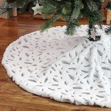 Fuskpäls Trädmatta med Fotöverdrag för Juldekoration [YJD]