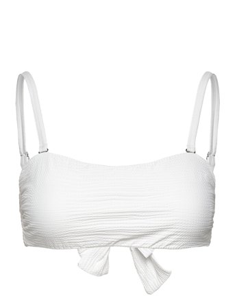 Waffle Bandeau Tie Back Bikini Top White Casall