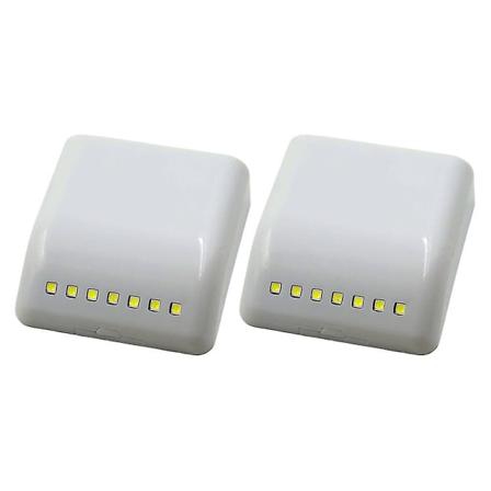2 stk Kreative LED-sensor skaplys skuffelys hengslet lampe med fast klistremerke (7 LED uten batteri)