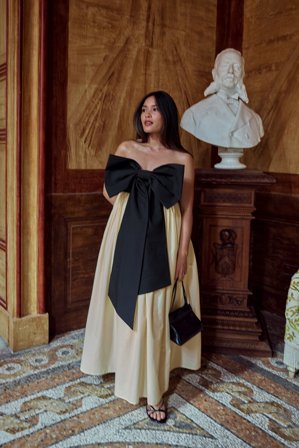 Tsutsumi Hoang x NA-KD Robe mi-longue avec nœud - Robes mi-longues - Jaune - EU 34