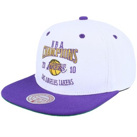 Mitchell & Ness - NBA Vit snapback Keps - Los Angeles Lakers Champ Series White/Purple Snapback @ Hatstore