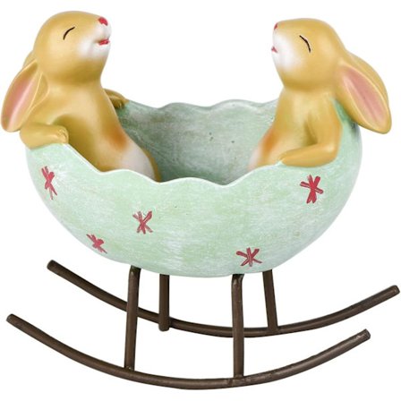 Påskepynt Kanin I En Eggvugge