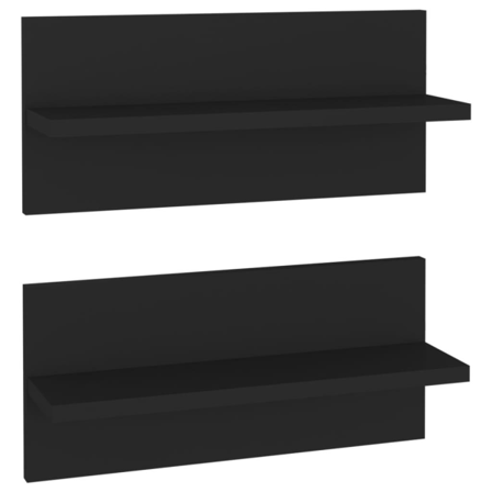 Vidaxl Vägghyllor 2 St Svart 40x11,5x18 Cm Konstruerat Trä Svart