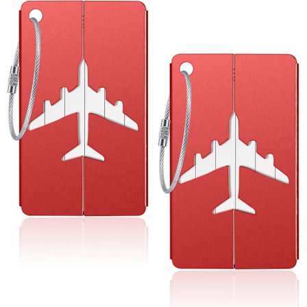 2 stk. Bagagemærker Rejse Kuffert Mærker Bagage Mærker Bagage Etiketter Mærker Aluminium Metal med Navn ID Adresse Kort til Bagage Bagage Kuffert