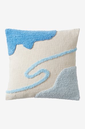 Jotex - Putetrekk 45x45 Cm - Økologisk Hvit/blå - HAZEN - Kjøp Barneputer hos Jotex