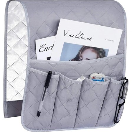 Organisatör kompatibel med fåtöljarmstöd, skydd, hängande fickor platsbesparande, halkfri förvaringsväska kompatibel med telefon, Bo-FA7-