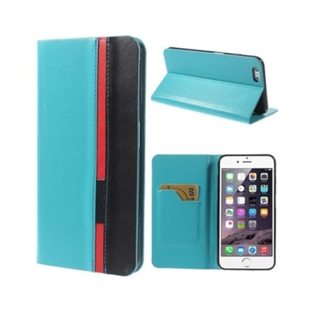 Trenter (Ljus Blå / Svart) iPhone 6 Plus Flip Fodral