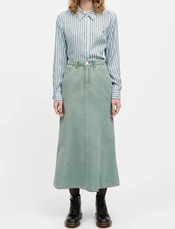 Mads Nørgaard Cosy Denim Solan Skirt - Blue - 36