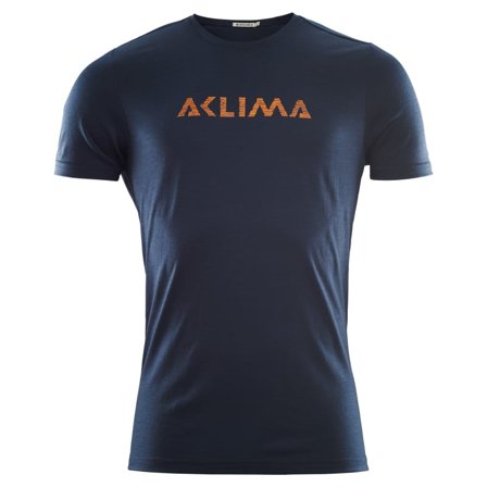 Aclima LightWool T-shirt Logo Man Men short-sleeved sweaters Blue M