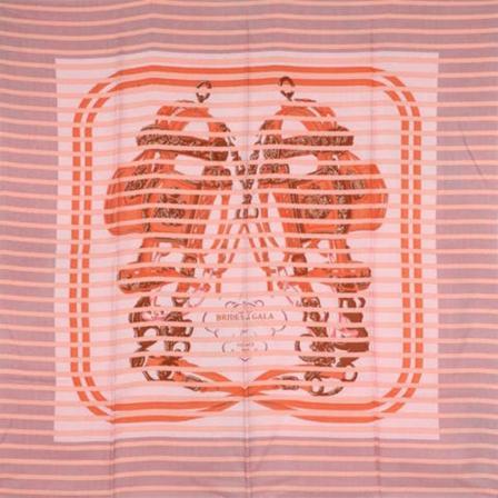 Hermès Vintage, Pre-owned Scarf Roze, Dames, Maat:ONE Size,stof,gestreept