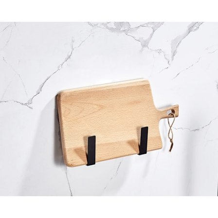 Kök väggmonterad hylla utan att borra, kryddhylla för hushållet (med en rostfri skärbräda)