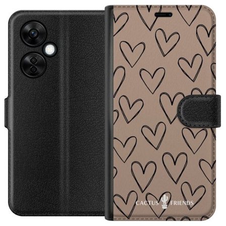 Kompatibelt Lommeboketui til OnePlus OnePlus Nord CE 3 Lite Cactus and Friends - Earthy Sketch Hearts