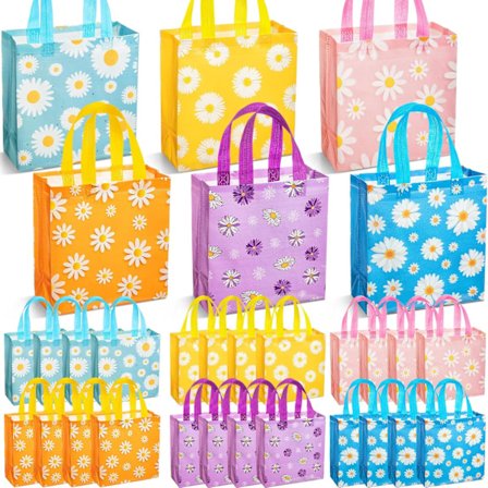 Daisy Gaveposer, 30-pakning Ikke-vevde Gjenbrukbare Festgaver med Håndtak, Sommergodteposer for Bursdags- og Bryllupsfeiringer