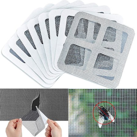 40 stk. Dør- og vinduesreparationssæt til netreparation, selvklæbende udskiftningsplaster til reparation af huller, der rives, 10*10 cm