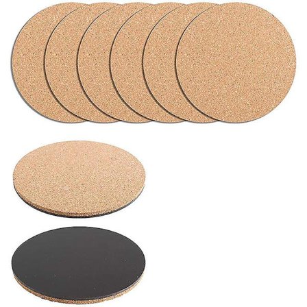 6 st runda korkplattor för krukor, värmeplatta, flera muggar