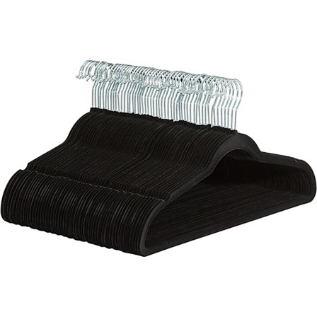 Pakke med 50 Basics Slim, Velvet, Non-Slip Dress Hangers, B