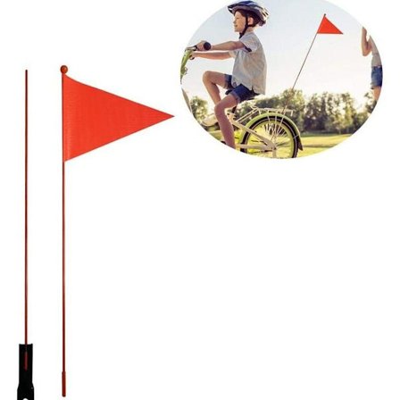 Barncykel flagg säkerhetsvimpel gokart scooter cykelvimpel flagga neon orange KLB