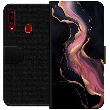 Kompatibelt Lommeboketui til Samsung Galaxy A20s Marmor Mønster Luksus Design Natur