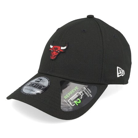 New Era - NBA Black adjustable Czapka Z Daszkiem - Chicago Bulls Repreve Mini Logo 9FORTY Black Adjustable @ Hatstore