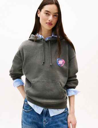 Tommy Jeans Tjw Bxy Neon Hoodie Ext - Grey - L