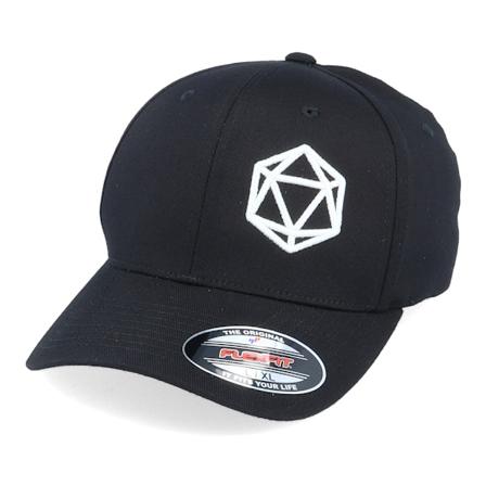 Iconic - Zwart flexfit Cap - 3D D20 Black Flexfit - Gamerz @ Hatstore
