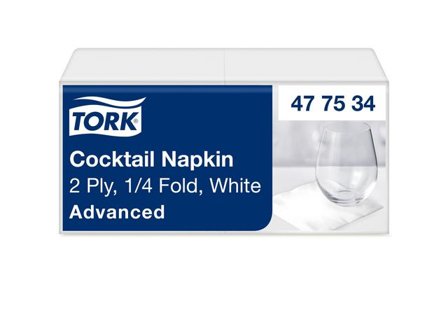 TORK Servett Cocktail 2-lags vit 200/fp - Lyreco - Kök och servering - Servetter och dukar - Servett - 2-lagers
