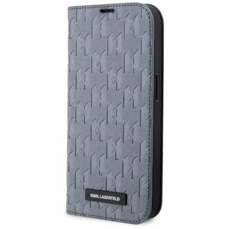 Karl Lagerfeld KLBKP14SSAKLHPG iPhone 14 6,1" bokhylle sølv/sølv Saffiano Monogram