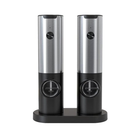 Genopladelig Elektrisk Salt- og Peberkværn med LED-lys, Automatisk, Enhåndsbetjent, Elektronisk Krydderikværn