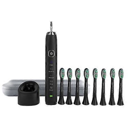 Sarmocare Sonic Elektrisk Tandbørste USB Genopladelig Voksen Vandtæt Ultralyd Tænder Blegning Børster 8 Udskiftningshoveder S100_Super Gave