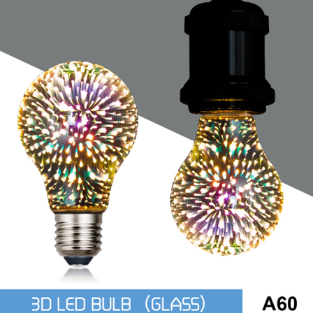 3D-dekoration LED-pære E27 6W 85-265V Vintage glødepære Stjerne F