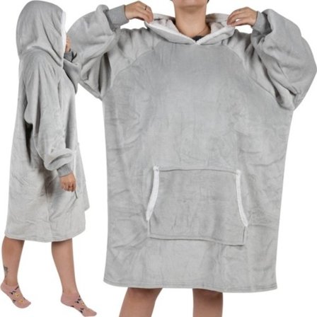 Oversized Hoodie med Luva - Filt