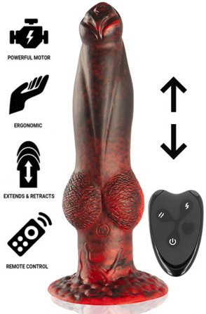 Titan In Flames Dildo With Remote 22,5 cm