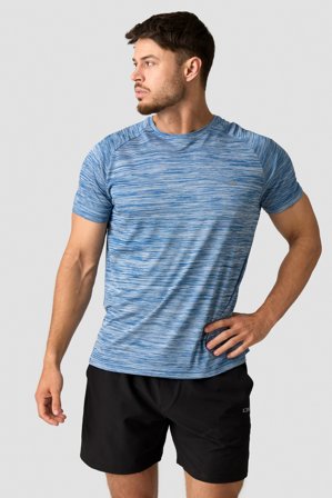 ICANIWILL - Workout Mesh T-shirt Men Dark Blue Melange - Herr - Träningskläder från ICIW