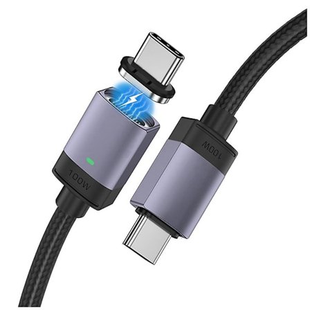 100W PD Magnetisk Laddningskabel 20V / 5A Snabbladdning USB-C Typ C Kabel Hane till Hane för Laptop Tab
