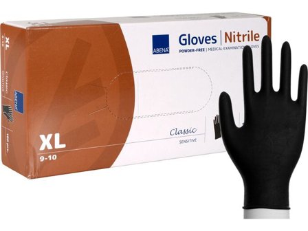 ABENA Nitrilhandske puderfri svart XL 100/fp - Lyreco - Skyddsutrustning - Engångshandskar - Nitrilhandskar