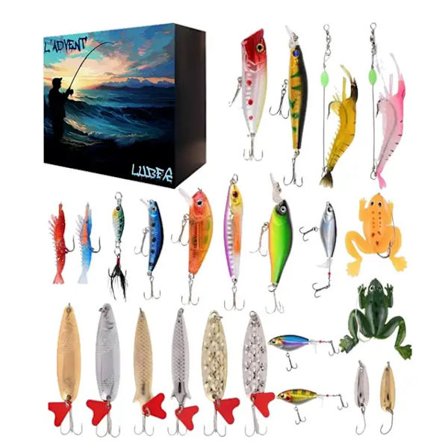 LADVENTLURES 2024, Fiske-julekalender, Fiskelokkemad Julegaver Carnivorous E