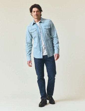 Lexington Clothing Casual Chore Denim Shirt - Blue - M