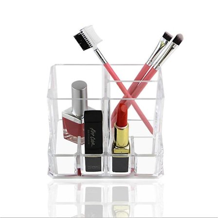 Makeup-børsteorganisator - Akryl kosmetisk gennemsigtig penholder til kontorskrivebord badeværelse kommode