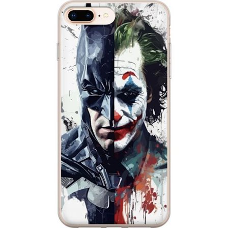 Yhteensopiva Puhelinkuori Apple Apple iPhone 7 Plus Jakettu muotokuva Batmanista ja Jokerista dramaattisessa kuvituksessa, kuvankaunis supersankaritee