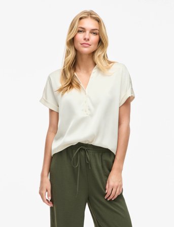 Vila Vienna Ravenna S/S Top - Noos - Cream - 42