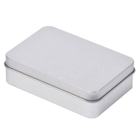 Rektangulær oppbevaringsboks Liten oppbevaringsboks Sølvfarge Smykker Nøkler Myntbeholder Spillkortboks Godterioppbevaringskrukke A
