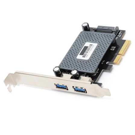 PCI-E udvidelseskort Riser 4x til 2 Type-A USB3.1 10Gbps Express Adapter Controller-kort