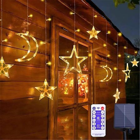 3,5m Måneskinn Stjernelys Solcelle Utendørs Fjernkontroll