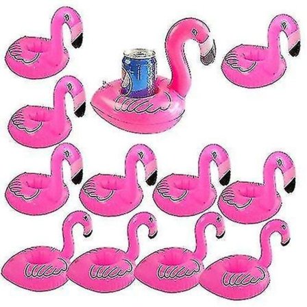 Oppblåsbar flytende flamingo-holder 12 stk