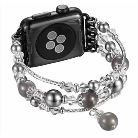 Grå 38mm/40mm/41mm, passar Apple Beaded Watch Band iWatch