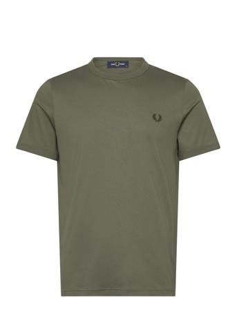 Ringer T-Shirt Tops T-Kortærmet Skjorte Green Fred Perry