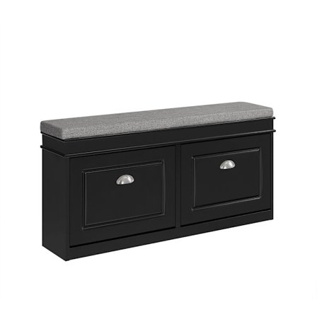 SoBuy svart skohylla med 2 dörrar 24x103.99x51.99cm, funktionell FSR64-SCH