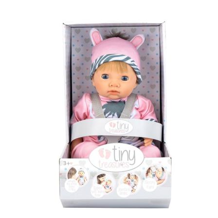Tiny Treasure Docka Blont Hår Zebra Outfit Multifärg