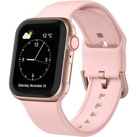 Apple Watch-rem i myk silikon, sportsarmbånd, erstatningsrem, egnet for hele Iwatch-serien (rosa 38/40/41 mm)