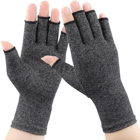 Hälsovårdshalvfingerhandskar Hampgrå Par M